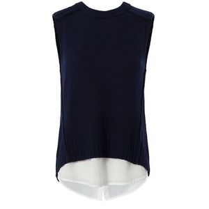 Navy Brochu Walker Sleeveless Cashmere Sweater